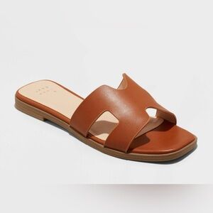 Nina Slide Sandals - A New Day - Black & Cognac